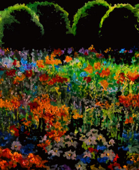 Œuvre contemporaine nommée « champs de fleurs », Réalisée par CLOTILDE NADEL