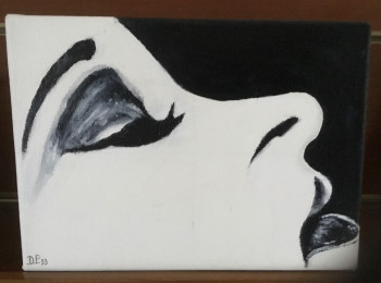 Œuvre contemporaine nommée « Visage femme noir et blanc », Réalisée par PATRICIA DELEY