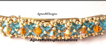 Œuvre contemporaine nommée « Barrette vintage dorée aux couleurs Bollywoodienne », Réalisée par ETSMORLETMAGNESMDESIGNSOFFICIELLE