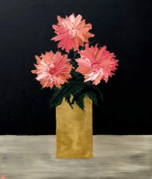 Œuvre contemporaine nommée « Dahlias », Réalisée par CATHERINE BENOIST