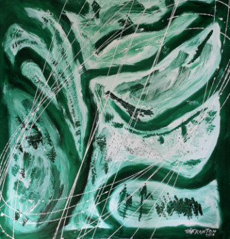 Œuvre contemporaine nommée « inerties vert blanc », Réalisée par JIPé