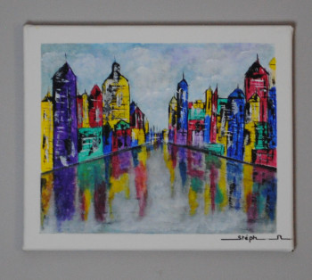 Œuvre contemporaine nommée « La cité colorée », Réalisée par STEF'ART