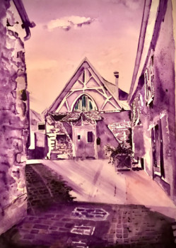 Œuvre contemporaine nommée « Ruelle médiévale de Pierrefonds centre (60) », Réalisée par LUTHER