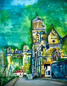 Œuvre contemporaine nommée « Eglise et château de Pierrefonds (60) », Réalisée par LUTHER