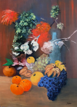 Œuvre contemporaine nommée « Fruits d’automne », Réalisée par DANIèLE BISI