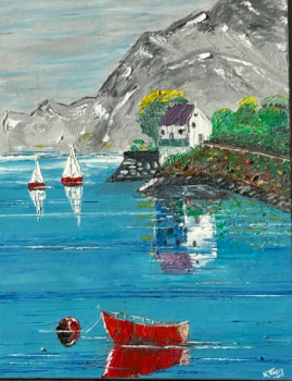 Œuvre contemporaine nommée « La barque rouge », Réalisée par ELEOMI LIE