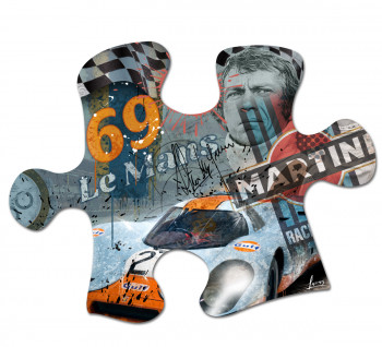 Œuvre contemporaine nommée « Puzzle Le Mans 69 », Réalisée par LASCAZ