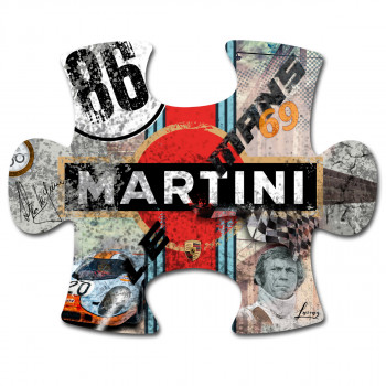 Œuvre contemporaine nommée « Puzzle Martini 86 », Réalisée par LASCAZ