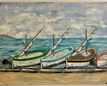 Œuvre contemporaine nommée « Les barques », Réalisée par ELEOMI LIE