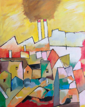 Œuvre contemporaine nommée « L'usine dans la ville », Réalisée par PADDY