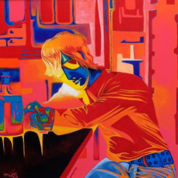 Œuvre contemporaine nommée « INTERIEUR BAR », Réalisée par MASS'ART