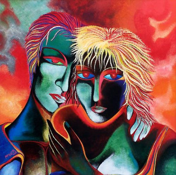 Œuvre contemporaine nommée « ELLE ET LUI », Réalisée par MASS'ART
