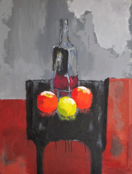Œuvre contemporaine nommée « La bouteille aux oranges », Réalisée par PADDY