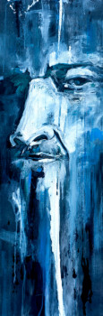 Œuvre contemporaine nommée « Autoportrait noir de bleu », Réalisée par ėCLABOUSSEUR D'ART