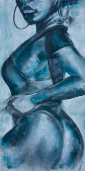 Œuvre contemporaine nommée « blue black », Réalisée par ėCLABOUSSEUR D'ART