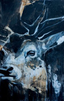 Œuvre contemporaine nommée « Cerf noir », Réalisée par ėCLABOUSSEUR D'ART