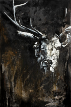 Œuvre contemporaine nommée « Cerf obscur », Réalisée par ėCLABOUSSEUR D'ART