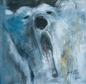 Œuvre contemporaine nommée « Gueule ouverte ours », Réalisée par ėCLABOUSSEUR D'ART
