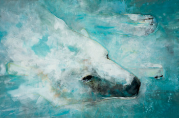 Œuvre contemporaine nommée « Nage sous glace », Réalisée par ėCLABOUSSEUR D'ART
