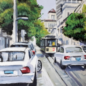 Œuvre contemporaine nommée « rue de San Francisco le tramway », Réalisée par FRANCIS STANZIONE