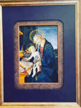 Œuvre contemporaine nommée « Botticelli en miniature, vierge à l’enfant », Réalisée par LAURE DUPUY