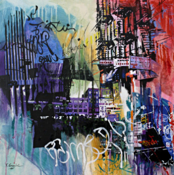 Œuvre contemporaine nommée « NY-Trip in the city III », Réalisée par TANIA CAGGINI