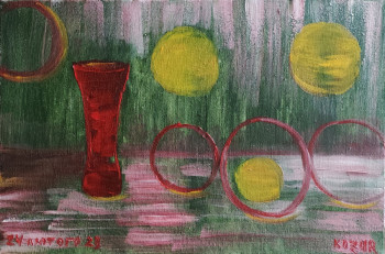Œuvre contemporaine nommée « Vase rouge », Réalisée par KOZAR