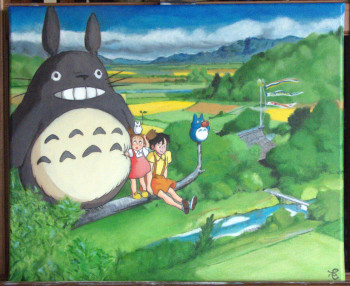 Œuvre contemporaine nommée « Le voyage de Totoro », Réalisée par CYBO
