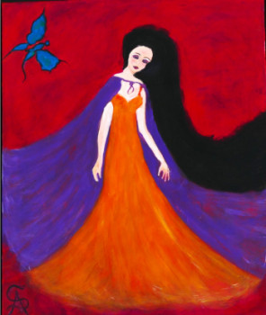 Œuvre contemporaine nommée « Le papillon bleu », Réalisée par ANNE SPOK