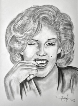 Œuvre contemporaine nommée « PORTRAIT MARYLIN », Réalisée par AURELIE FERRARA