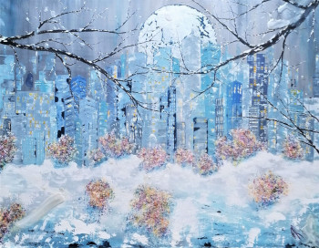 Œuvre contemporaine nommée « Floraison hivernale », Réalisée par ANNE ROBIN