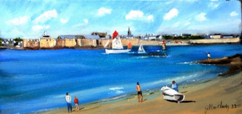 Œuvre contemporaine nommée « Port-Louis vu de la Nourriguel », Réalisée par GILLES CLAIRIN
