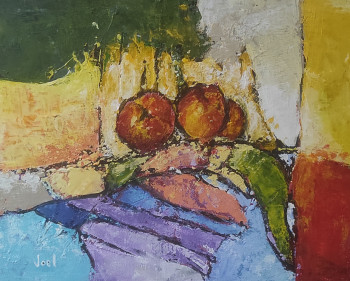 Œuvre contemporaine nommée « Trois pommes », Réalisée par JOEL
