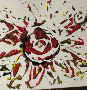 Œuvre contemporaine nommée « Fleur rouge », Réalisée par STEVEN SULPICE
