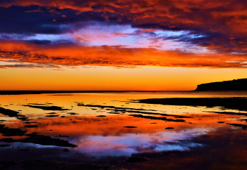 Œuvre contemporaine nommée « Lever de soleil sur La Franqui - Aude », Réalisée par LAURENT DOCQ