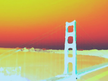 Œuvre contemporaine nommée « Golden Gate », Réalisée par HICHAM DAHIBI