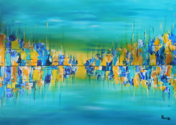 Œuvre contemporaine nommée « Soleil incandescent », Réalisée par KARINE LOCKE