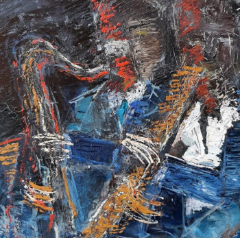 Œuvre contemporaine nommée « ERIC & TRANE (E.Dolphy & J.Coltrane) », Réalisée par JACQUES ARENA