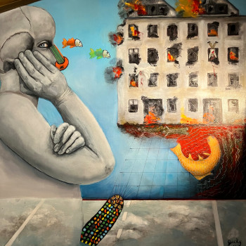 Œuvre contemporaine nommée « Jeu de guerre », Réalisée par GUCKY