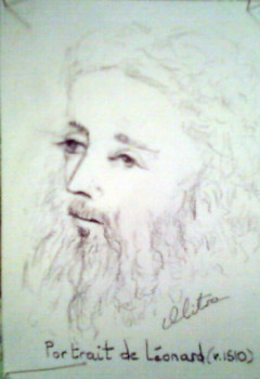 Œuvre contemporaine nommée « Portrait de Leonardo da Vinci », Réalisée par MITRA SHAHKAR