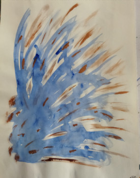 Œuvre contemporaine nommée « l'éclat bleu », Réalisée par VIVIANE
