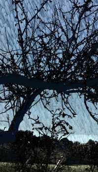 Œuvre contemporaine nommée « l'arbre en gribouillage », Réalisée par MITRA SHAHKAR