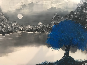 Œuvre contemporaine nommée « l'arbre bleu », Réalisée par HESSE