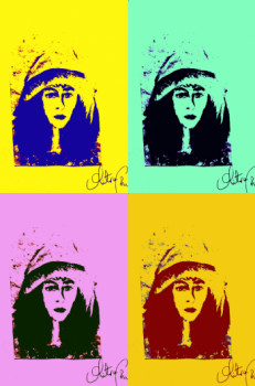 Œuvre contemporaine nommée « La dame au chapeau à plumes. », Réalisée par MITRA SHAHKAR