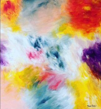 Œuvre contemporaine nommée « Primavera », Réalisée par NG_ABSTRAIT_PAINT