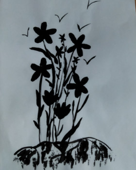 Œuvre contemporaine nommée « les fleurs », Réalisée par VIVIANE