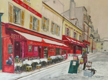 Œuvre contemporaine nommée « IL NEIGE PLACE DU TERTRE, BRR », Réalisée par JACQUES TAFFOREAU