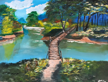 Œuvre contemporaine nommée « le petit pont », Réalisée par HESSE