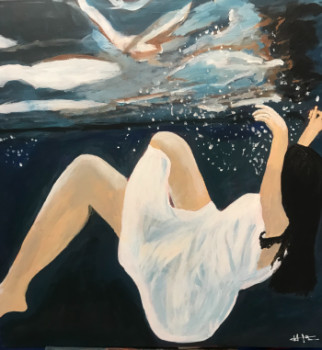Œuvre contemporaine nommée « la fille dans l'eau », Réalisée par HESSE