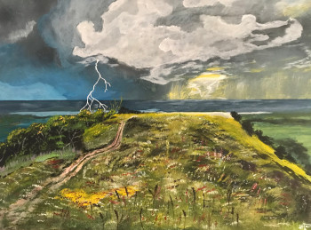Œuvre contemporaine nommée « paysage orageux », Réalisée par HESSE